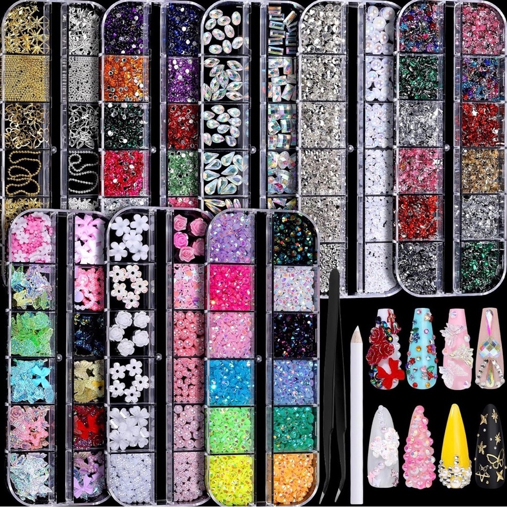 Colorful Nail Art Decoration Set ( NEVER USED)